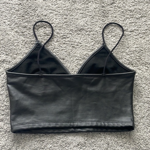 NEW! Faux leather crop top size small - Picture 2 of 2